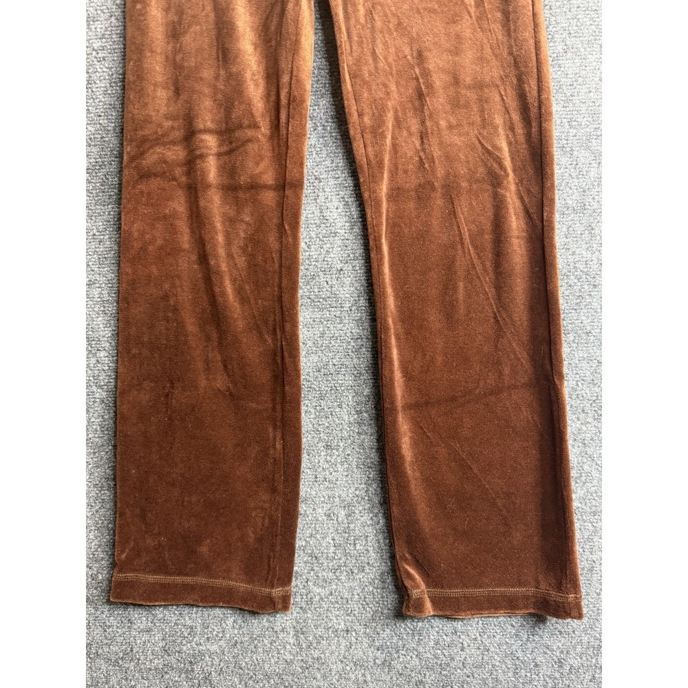 Vintage Y2K Brown Rhinestone Embellished Embroidered BCBG Velour Pants Size 12 - Picture 2 of 8